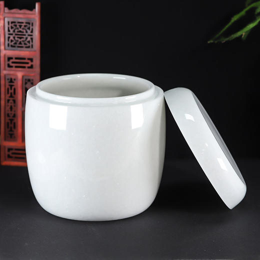 骨灰坛天然玉石白玉玉净面骨灰桶港罐骨灰盒22.5cm*23cm 商品图0