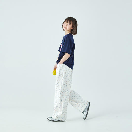 棵初2026年夏季新款亲子中大女童经典蝴蝶结碎花裤亲肤宽松休闲裤 商品图4