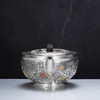子佩集【花开福瑞】S999银摆件【ZJ039】茶具花朵嵌金平盖小茶壶2509 商品缩略图5