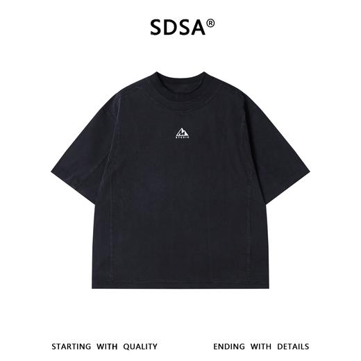 SDSA男装2026新款高贵轻奢美式裁剪印花圆领短袖T恤百搭宽松上衣 商品图1