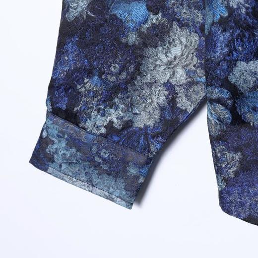 SDSA男装2026新款高贵轻奢时尚重工撞色提花长袖衬衫百搭宽松衬衣 商品图3