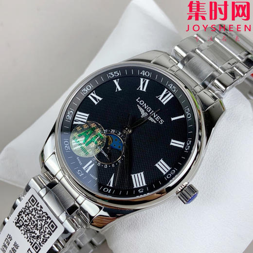 AF浪琴名匠月相系列 四针月相 名匠月相42mm 黑盘罗马面 自动机械 男士腕表 商品图0