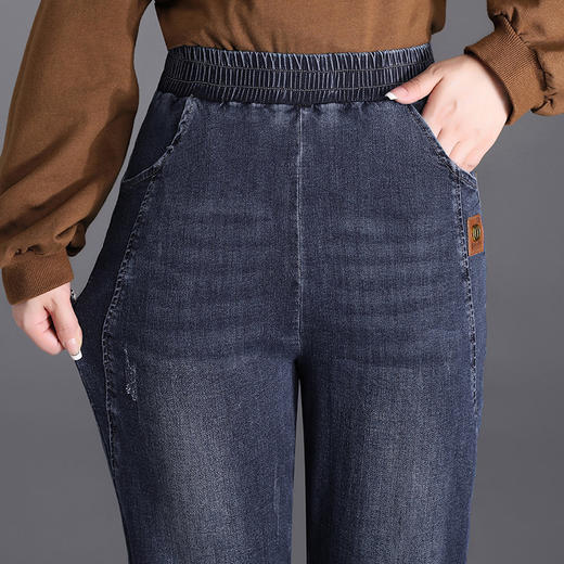 萝卜哈伦牛仔裤女2026新款春秋季中年妈妈高腰大码松紧腰裤子薄款 商品图4