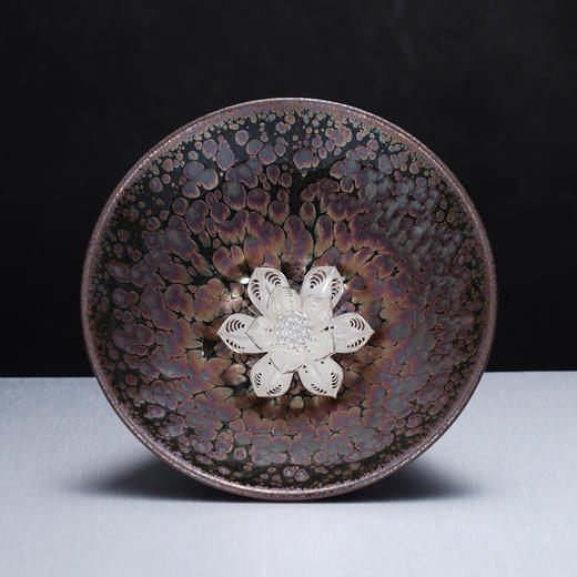 子佩集【娇花照水】S990银摆件【YSYCJ004】茶具品茗杯原创作品茶杯紫花丝莲花2509 商品图3