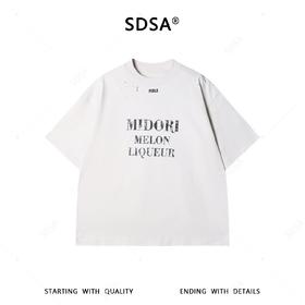 SDSA男装2026新款高贵轻奢小众简约短袖T恤撞色印花字母圆领百搭