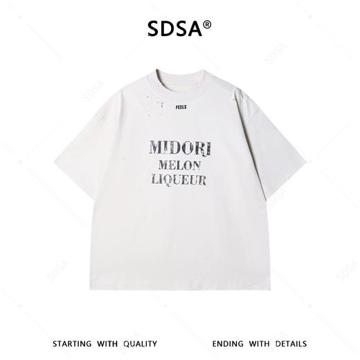 SDSA男装2026新款高贵轻奢小众简约短袖T恤撞色印花字母圆领百搭 商品图0