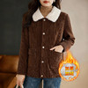 灯芯绒外套女冬季保暖加厚加绒羊羔绒翻领上衣宽松大码女装胖mm 商品缩略图4