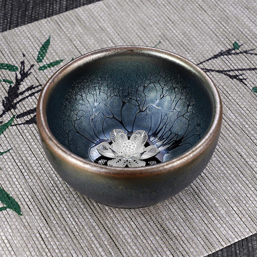 子佩集S990【深海绘卷】摆件【FP026】纯银茶具花丝建盏茶杯品茗杯2508 商品图2