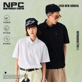 NPC潮牌胸前金线刺绣【火烧】丝光棉polo衫男潮流NP41TE72
