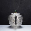 子佩集【花开福来】S999银摆件【ZJ037】茶具格桑花嵌金小茶壶2509 商品缩略图2