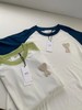 【xjwm1】26早春女士休闲撞色刺绣棉质圆领短袖T恤！！ 商品缩略图1