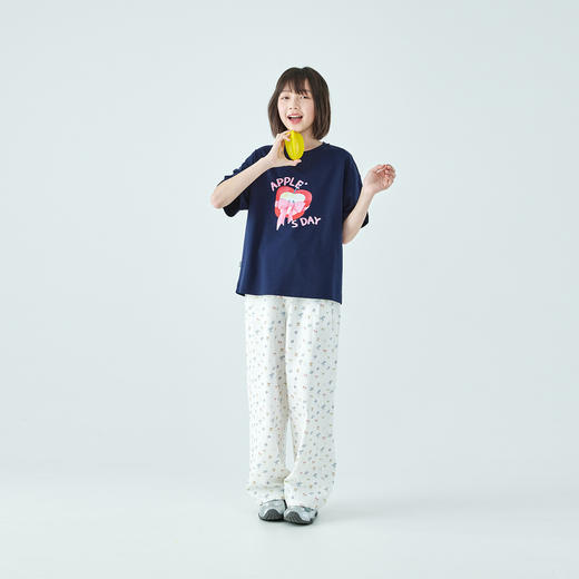 棵初26年夏新款亲子中大女童图案印花宽松短袖凉感7A抗菌防晒T恤 商品图3