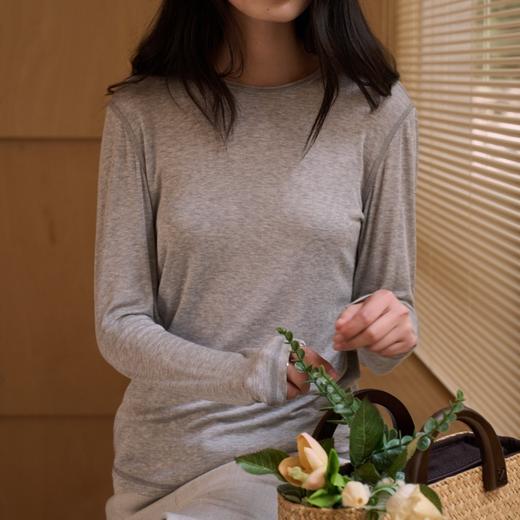 老米优品🎈一件会“呼吸”的天丝长袖，轻薄软糯，好品质基础款！《 蚕丝羊毛圆领T》美利奴羊毛+兰精天丝+桑蚕丝 韩系针缝工艺 温润细腻 超有质感！ 商品图3