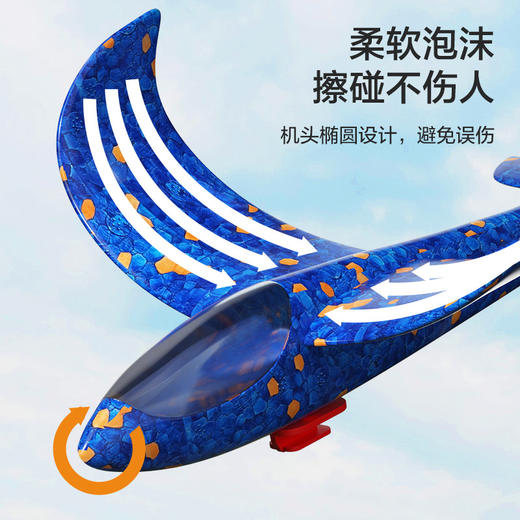 【防撞防摔❗多种玩法】网红泡沫弹射飞机发射枪儿童户外男孩手抛弹射滑翔手抛飞天小玩具。xa 商品图2