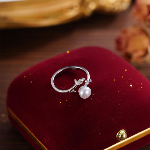 子佩集【叶柔】S925银珍珠戒指【JL071203】珍珠叶子锆石2509 商品图1