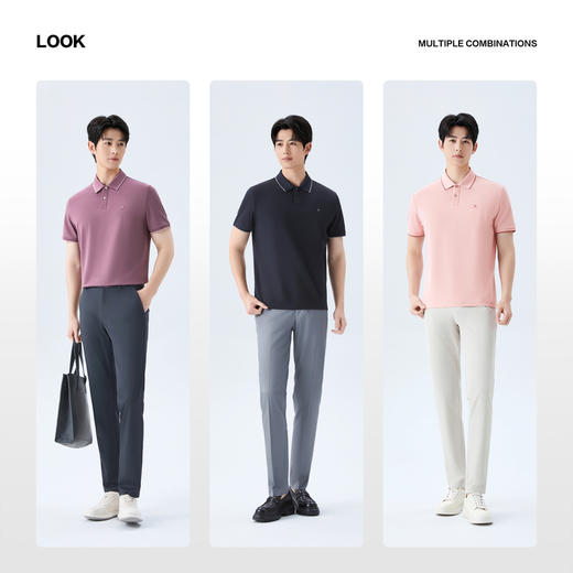 【凉感/不变形领】柒牌男式短袖POLO衫26春夏新品清爽休闲百搭T恤 130T70310 商品图2