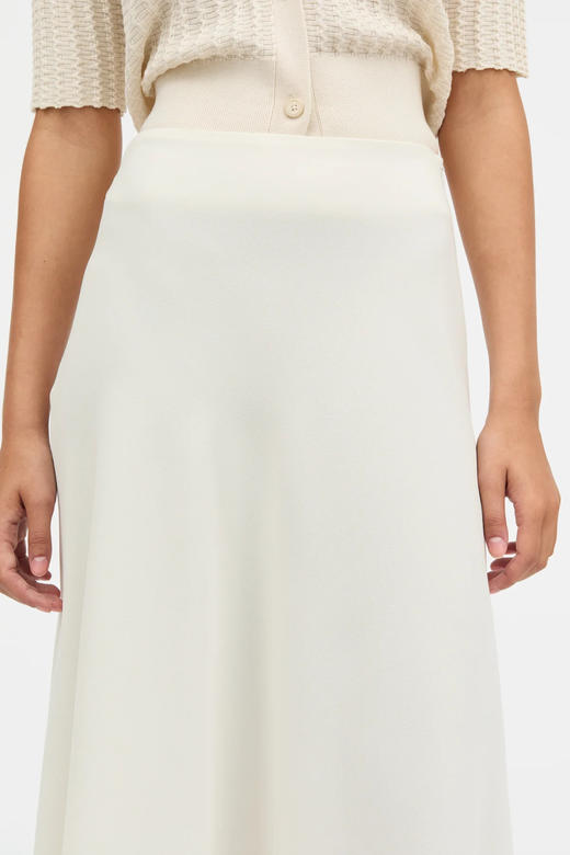 Mark Kenly Domino Tan 26SS 奶油白绉纱NIMO斜裁半裙 商品图2