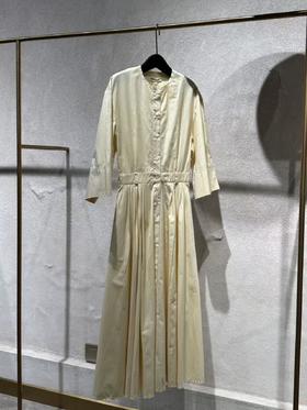 Mark Kenly Domino Tan 26SS 栀子黄DENILLA褶裥连衣裙