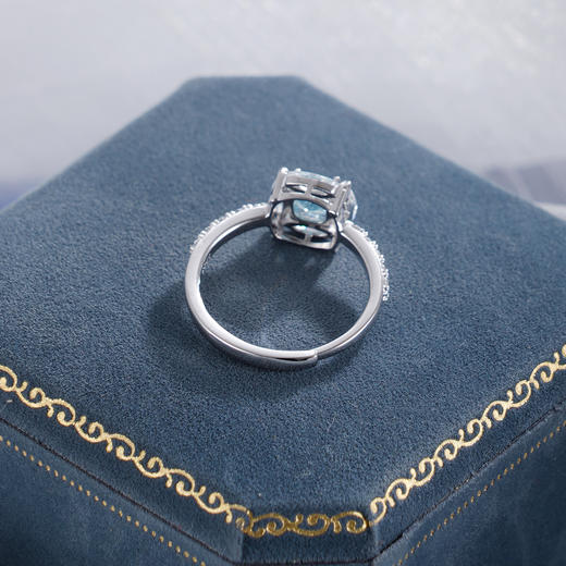 子佩集【冰糖海岸】S925银戒指【YJ-0343104】时尚蓝锆石方块2509 商品图6