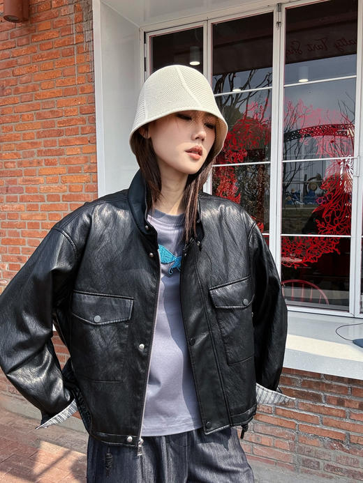 【第二层肌肤】噢蜜ooomeooo水洗pu外套 商品图0