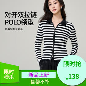 【显瘦-坑条针织衫】逸阳春款修身显瘦弹力POLO领羊毛打底衫上衣3381