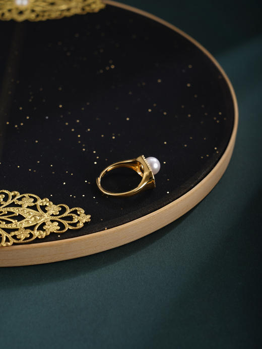 子佩集【幸福守望】银S925珍珠惜王妃戒指【R2307】方块镀金2602 商品图4