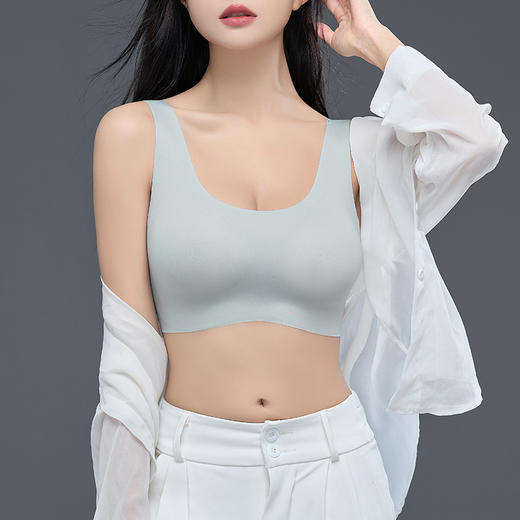 爱帝宽肩带点胶文胸式背心 商品图1