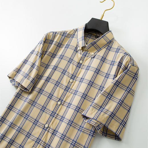 【DM】【纯棉】大依优型大码男装夏季格子衬衫短袖商务休闲短袖T恤320斤 商品图3