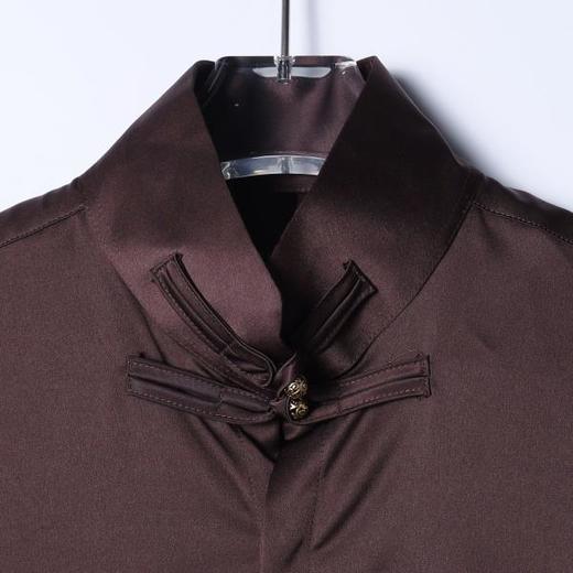 SDSA男装2026新款高贵轻奢新中式纯色盘扣立领长袖衬衫百搭时尚 商品图1