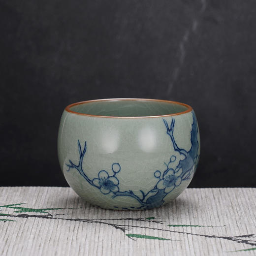 子佩集S990【寒梅傲雪】摆件【SR001】纯银茶具冰裂纹梅兰竹菊茶杯景德镇手绘2508 商品图2