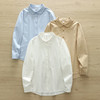 原单货！2026精梳棉纯棉衬衫！女春秋新款圆领长袖百搭文艺打底衬衣！ 商品缩略图0