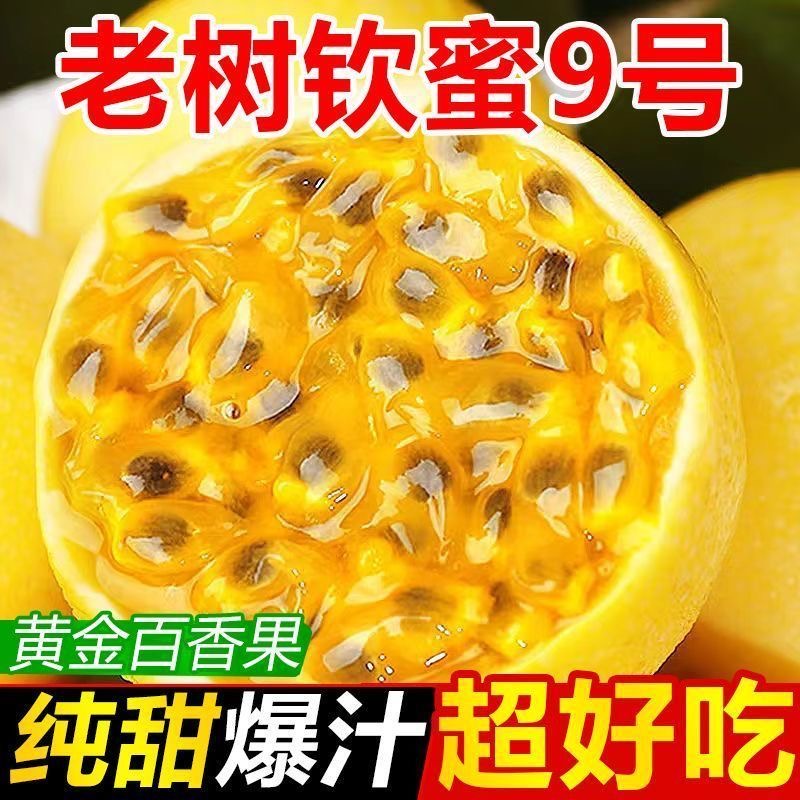 【抢鲜吃❗️5斤装🔥钦蜜9号黄金百香果】现摘现发，纯甜爆汁超好吃！新鲜水果黄色黄皮鸡蛋果海南黄金蛋直供
