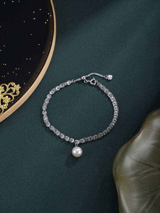 子佩集【涟漪寄情】银S925珍珠惜王妃手链【YB7487】双色凤尾纹2602 商品图4