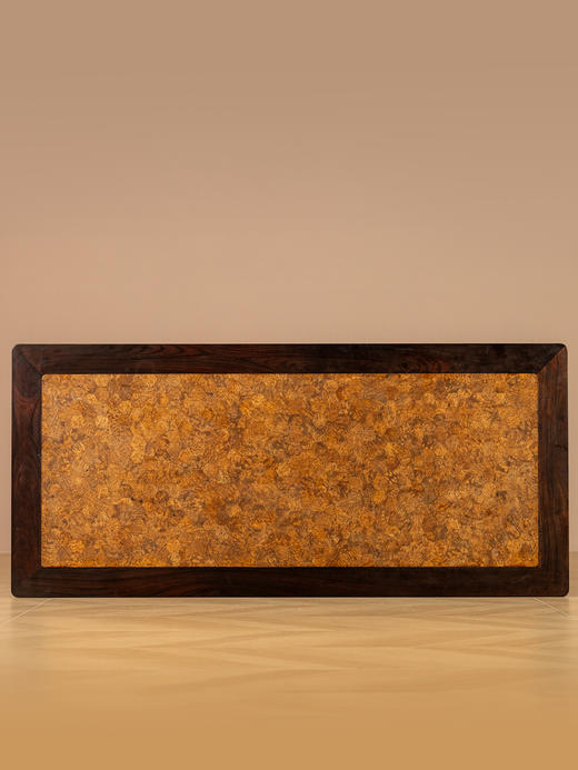 清	红木嵌瘿木百衲镶六角锦地画桌 商品图4