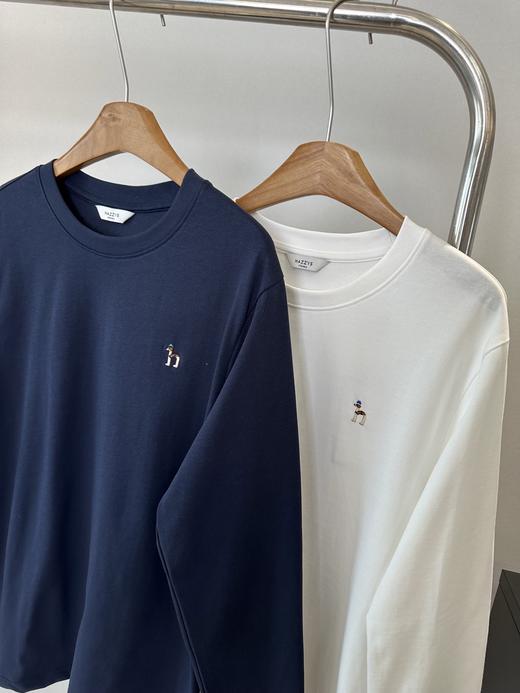 点此购买 哈吉斯小狗家男士休闲小LOGO纯棉基础长袖T恤衫 ye 342183 商品图8