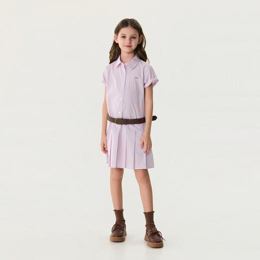 马克珍妮Miu系学院女童条纹衬衫裙2026年夏装新款560867 商品图1