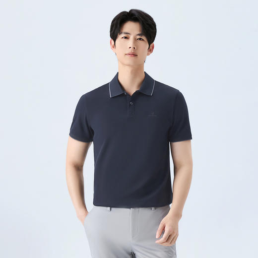 【含桑蚕丝/不变形领】柒牌短袖POLO衫2026夏季新款休闲上衣 130T70500 商品图1