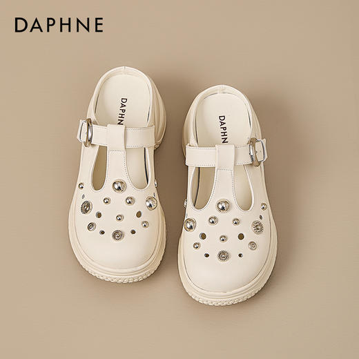 达芙妮厚底洞洞鞋女款2025夏季新款外穿小个子增高凉鞋包头半拖鞋2503026 商品图10
