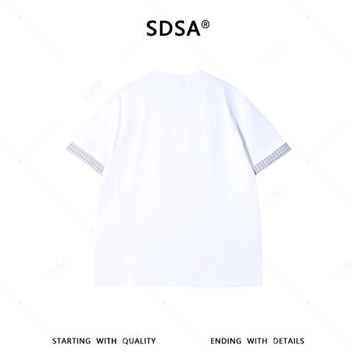 36268SDSA男装2026新款高贵轻奢简约拼接格子圆领短袖T恤百搭宽松上衣 商品图5