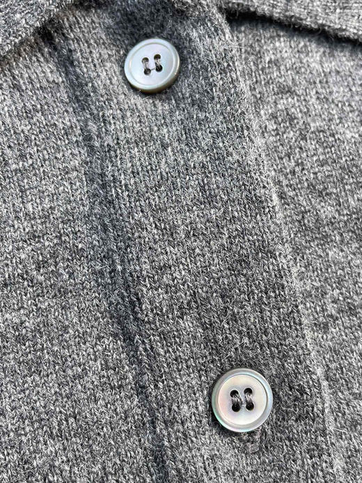 314-4 独家圆正 miu小徽标 羊绒 polo领 短袖针织 我穿42 商品图12