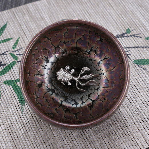 子佩集【吉庆有余】S990银摆件【YSYCJ003】茶具品茗杯原创作品茶杯紫金鱼2509 商品图4