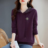 大码连帽卫衣女春装2026年新款洋气减龄休闲长袖女士紫色上衣外套 商品缩略图3