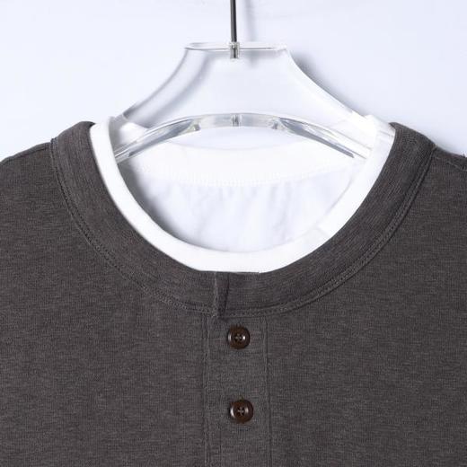 SDSA男装2026新款高贵轻奢韩版半纽扣假两件圆领短袖T恤百搭时尚 商品图1