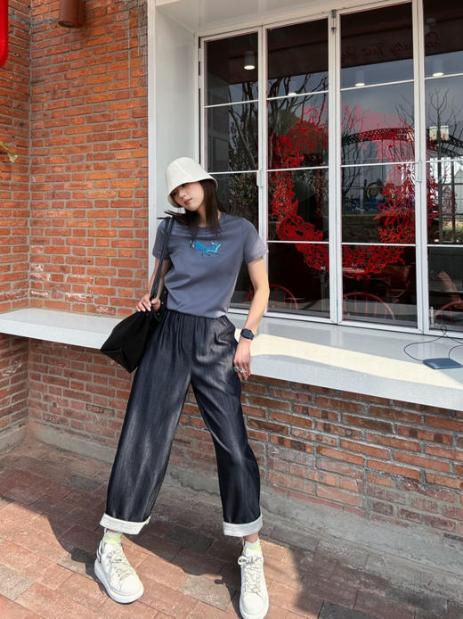 【防晒凉感】噢蜜ooomeooo蓝色狐狸刺绣T 商品图3