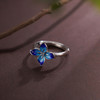 子佩集【花开欢愉】S925银戒指【JZ00341】四叶草蓝色珐琅彩2509 商品缩略图1