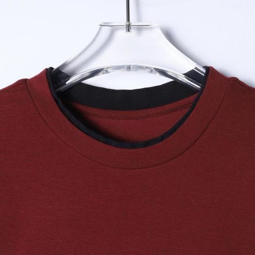 36308SDSA男装2026新款高贵轻奢撞色刺绣字母假两件圆领短袖T恤百搭 商品图1