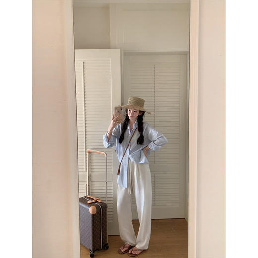 金蘑菇菇 自由明媚的盛夏 / 少女感条纹防晒衬衫套组 商品图1