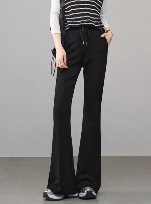 百家好同款空气层春夏秋松紧腰神仙显瘦喇叭裤 商品图0