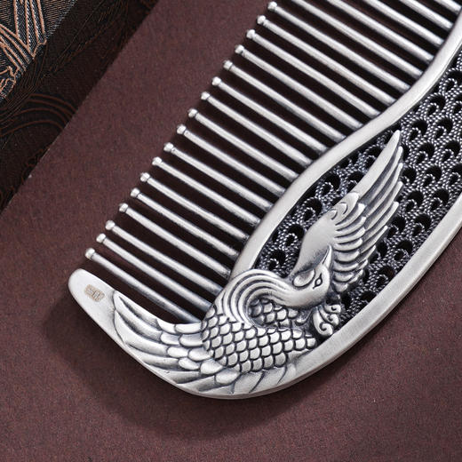 子佩集【凤舞情长】S999银梳子【HSSZ001】纯银凤凰2509 商品图2