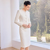 IWY/白色小香风西装套装女春季钉珠花边圆领职业裙装轻奢高级感25CS812 商品缩略图3